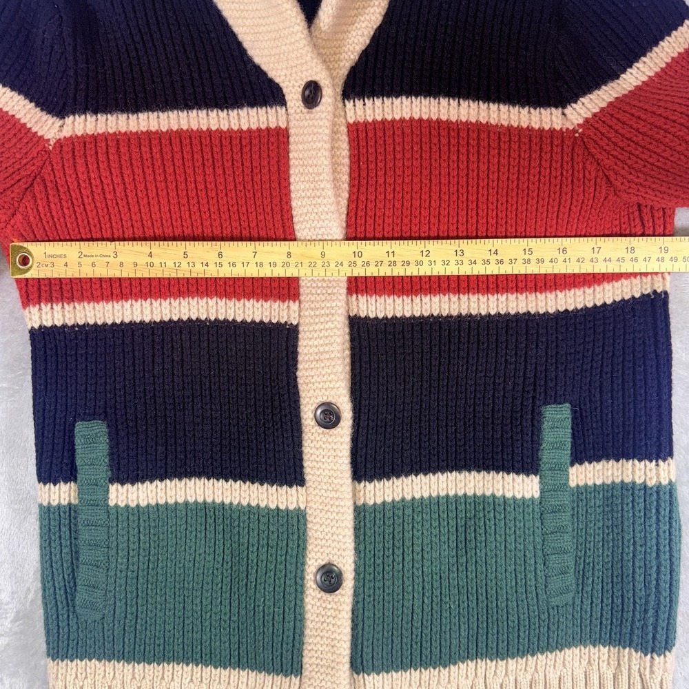 Pendleton Women's Small Ranger Stripe Lambswool Cardigan Shawl Collar Sweater - Picture 7 of 9